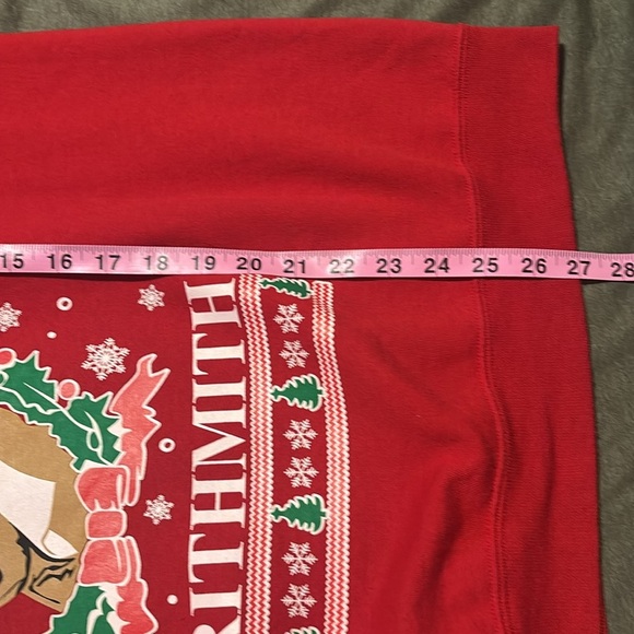 Mike Tyson Merry Chrithmith Jerzees Red Crewneck Sweatshirt size large - Picture 9 of 9